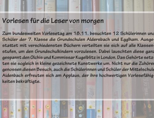 Vorlesetag an den Grundschulen in Aldersbach und Egglham